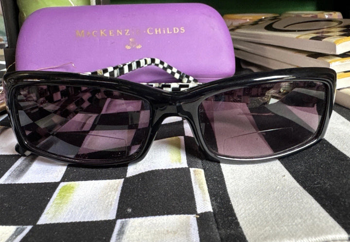 Mackenzie Childs Readers Courtly Check Sunglasses With Case