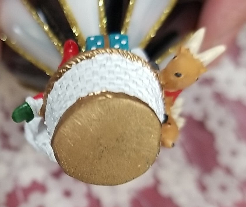 Mackenzie Childs Hot Air Balloon Glass Ornament