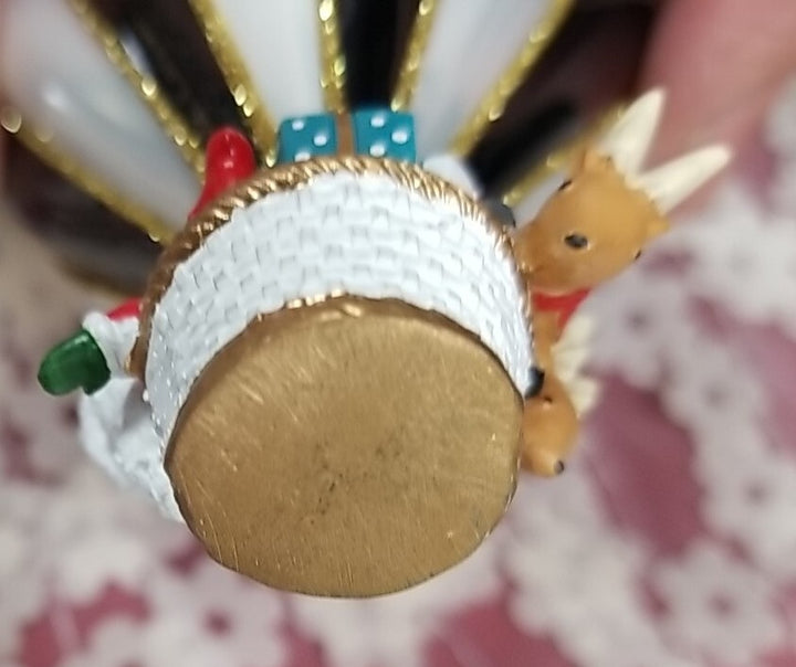 Mackenzie Childs Hot Air Balloon Glass Ornament