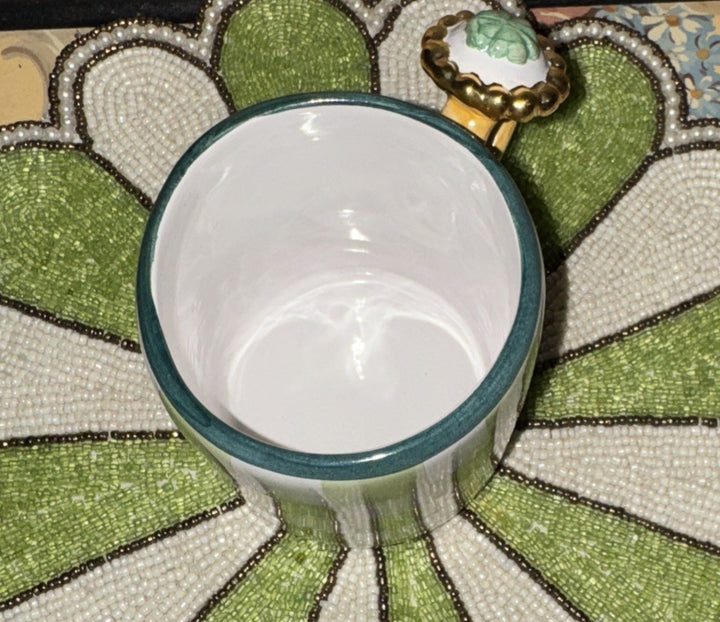NEW Mackenzie-Childs March Collectors Series Mug Edition Lucky Ring Ceramic Mug