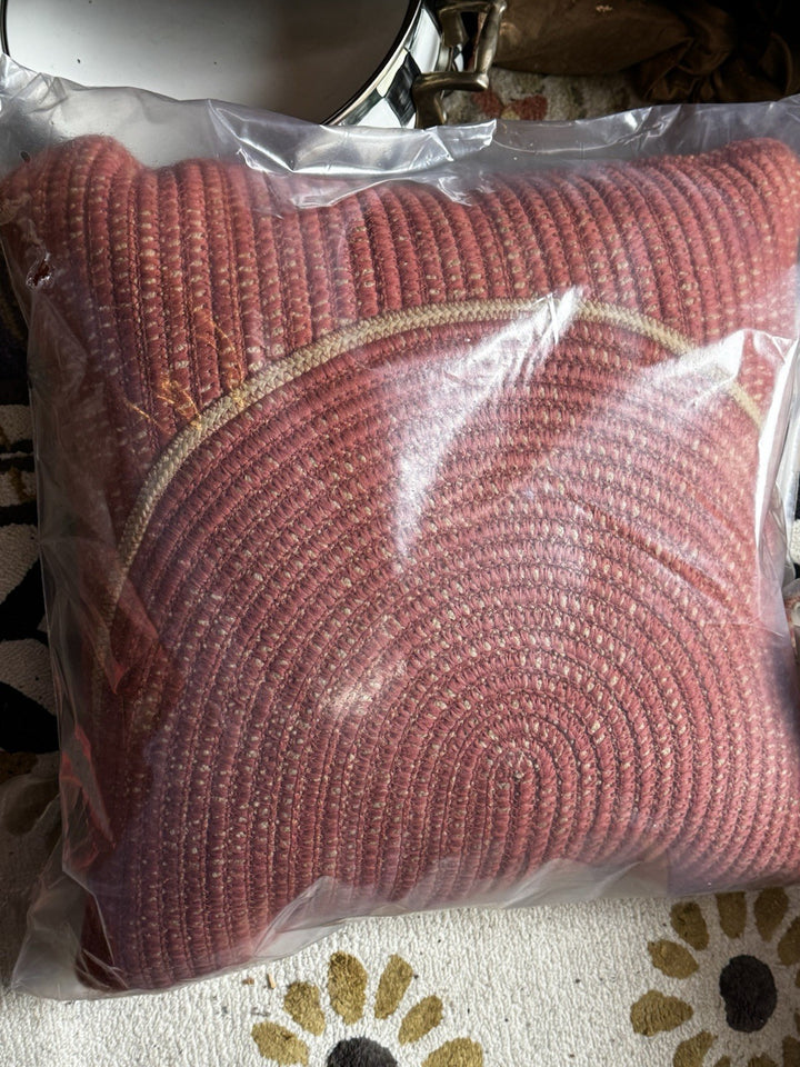 West Elm Woven Arches Indoor/Outdoor Pillow 20x20 NIB Coral
