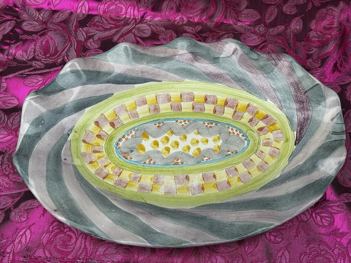 Mackenzie Childs Taylor Cayuga 12" X8.5” Oval  Serving Platter  Retired