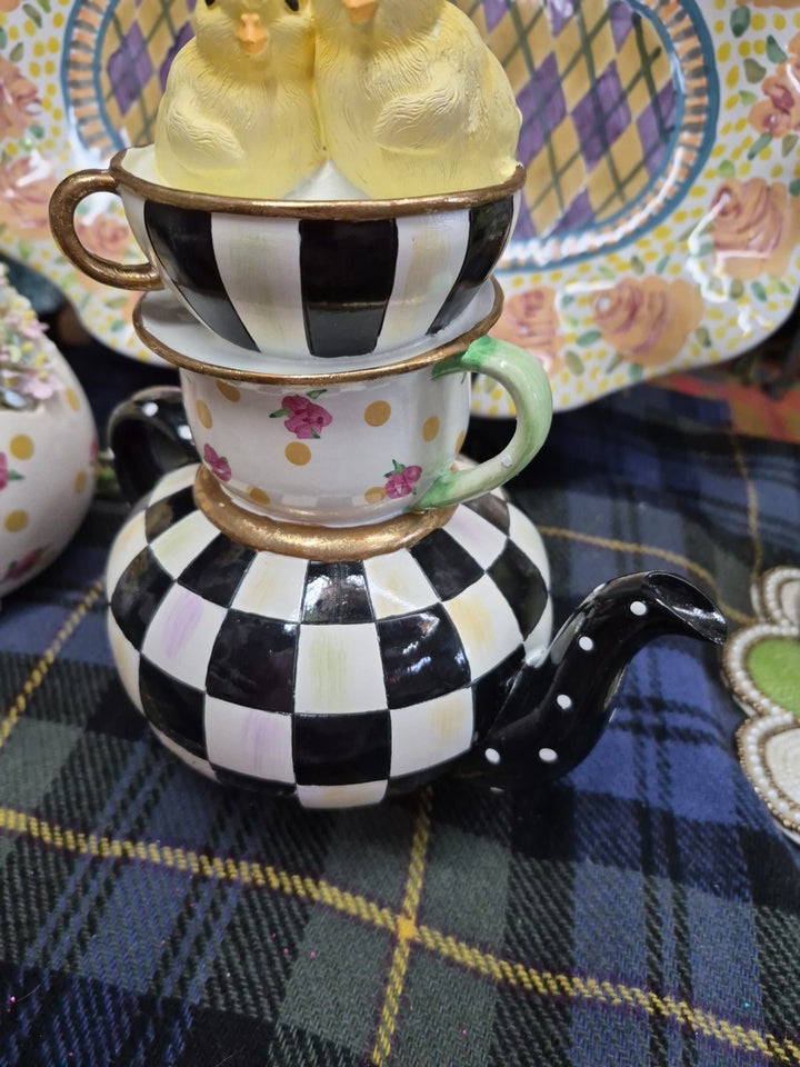 Mackenzie Courtyly Chickatee Teapot Childs Chicks-new