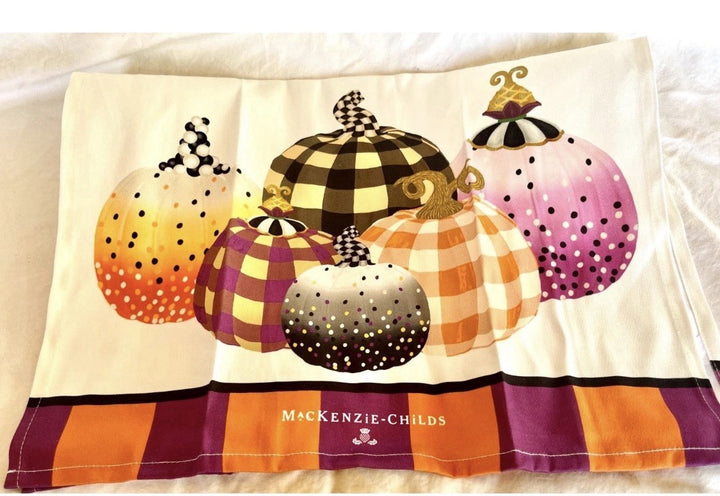 MacKenzie Childs Pumpkin Dish Towel 100%  Cotton,  NEW in PACKAGE Retired