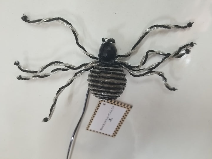 Mackenzie Childs Set Of 3. 1 Crystal 1  striper Spider Clip, 1 striped/stick