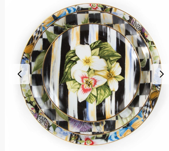 Mackenzie Childs Trillium Thistle & Bee Salad Plate 8.25” Inch Diameter