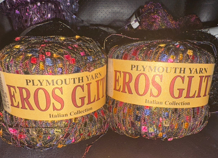 Plymouth Yarn Eros Glitz Ladder #101 Lot#144 158 Yards 50 Gr Italy set of 2-new