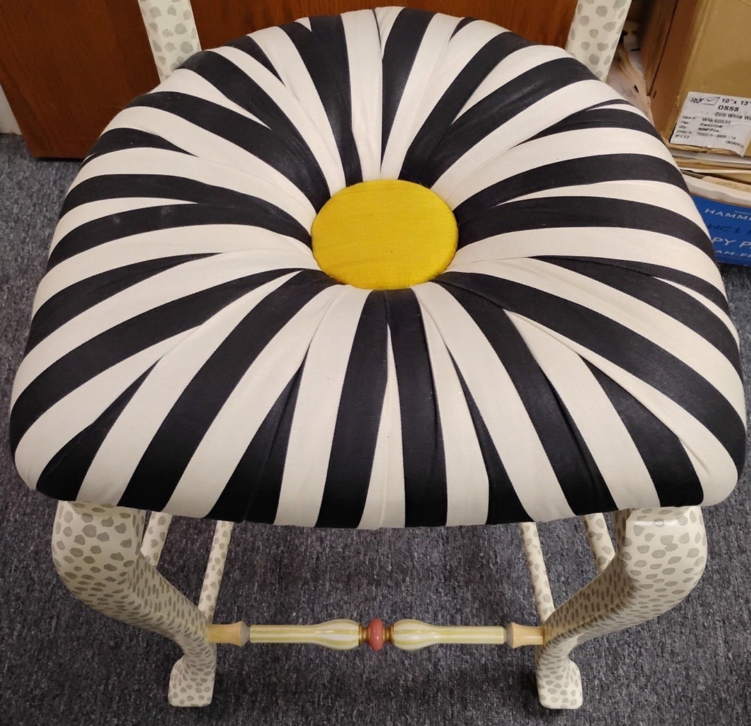 Mackenzie Childs furniture Counter Height Chair Freckle Fish Stool -excellent