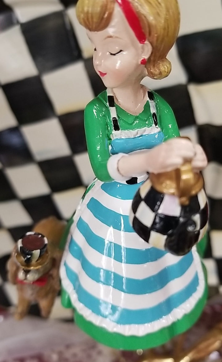 MacKenzie Childs Its A Wonderful Life Hostess Ornament Retired & Cocker Spanial