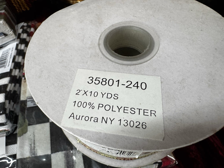 MacKenzie Childs Orchard Check 2” Wired Ribbon Brand New 10 Yards RETIRED