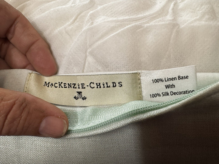 MACKENZIE-CHILDS Parchment Lumbar Linen And Silk  POPPY FIELD PILLOW- Read