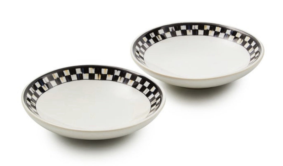 SET OF 2: MACKENZIE CHILDS EVERYDAY PINCH BOWLS, COURTLY CHECK, NIP