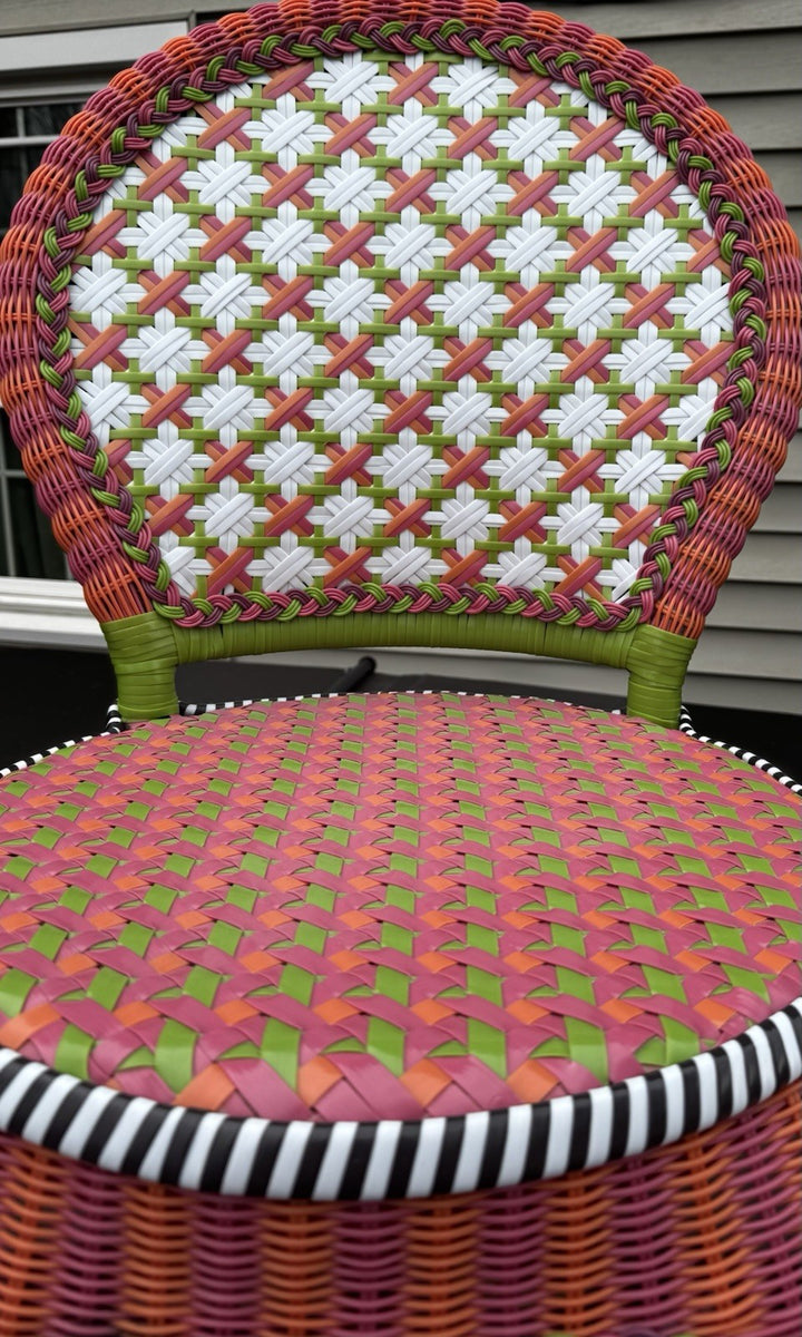 Mackenzie Childs Breezy Poppy Outdoor Cafe Chair Excellent Condition