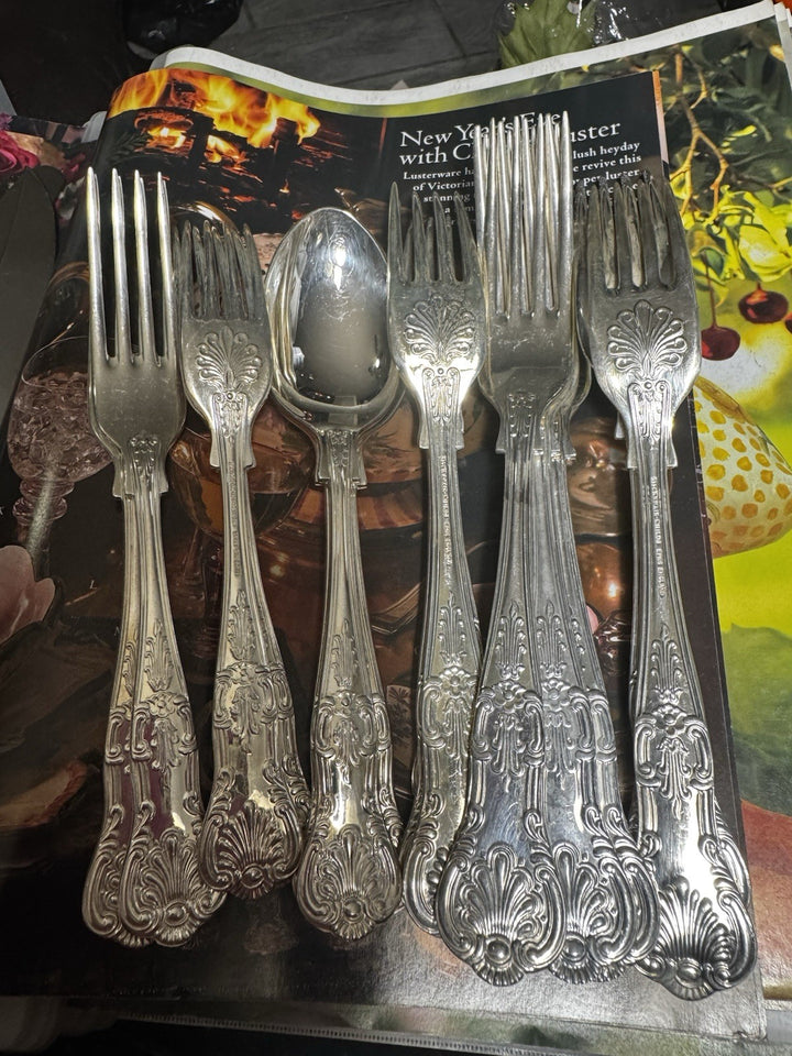 Mackenzie Childs Vtg Silver-plate  Silverware Place Setting  Of 5 Pieces