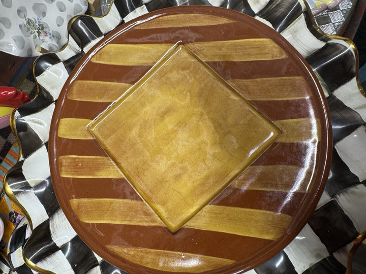 MacKenzie Childs 1983 Wittika Peanut Brown & Yellow 8.5" Plate