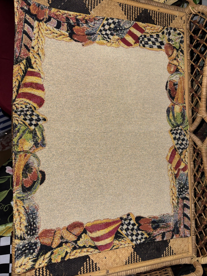Mackenzie Childs Pheasant Run placemats (Set Of 4) Rare & HTF