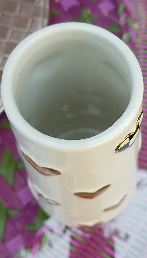 MacKenzie Childs Courtly Check Short Heart Vase, 10 oz,. New!