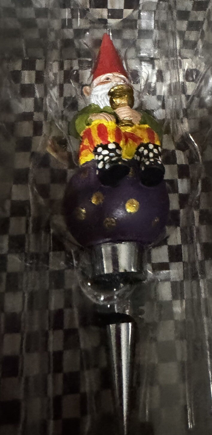Mackenzie Childs Retired Home Sweet Gnome  STOPPER---NEW IN BOX