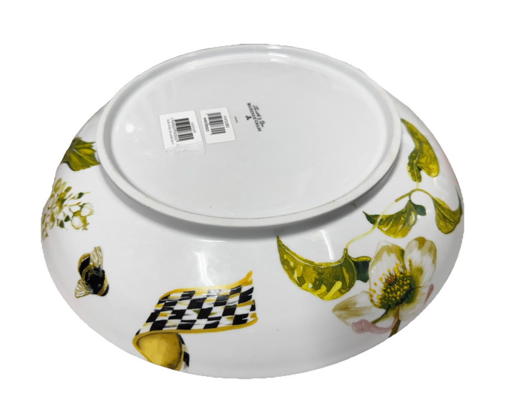 Thistle & Bee by MacKenzie-Childs porcelain Butterfly Serving Bowl 12.75"- New