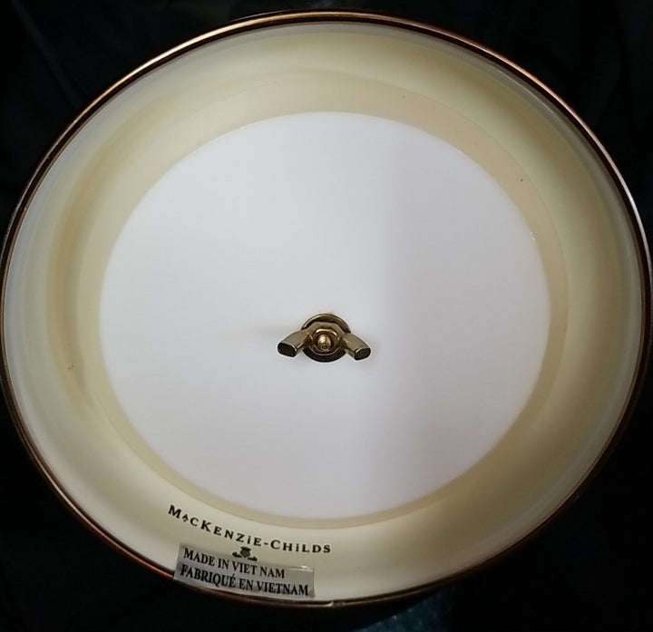 MACKENZIE CHILDS Small Courtly Check  Glass Storage Jar with Lid- New