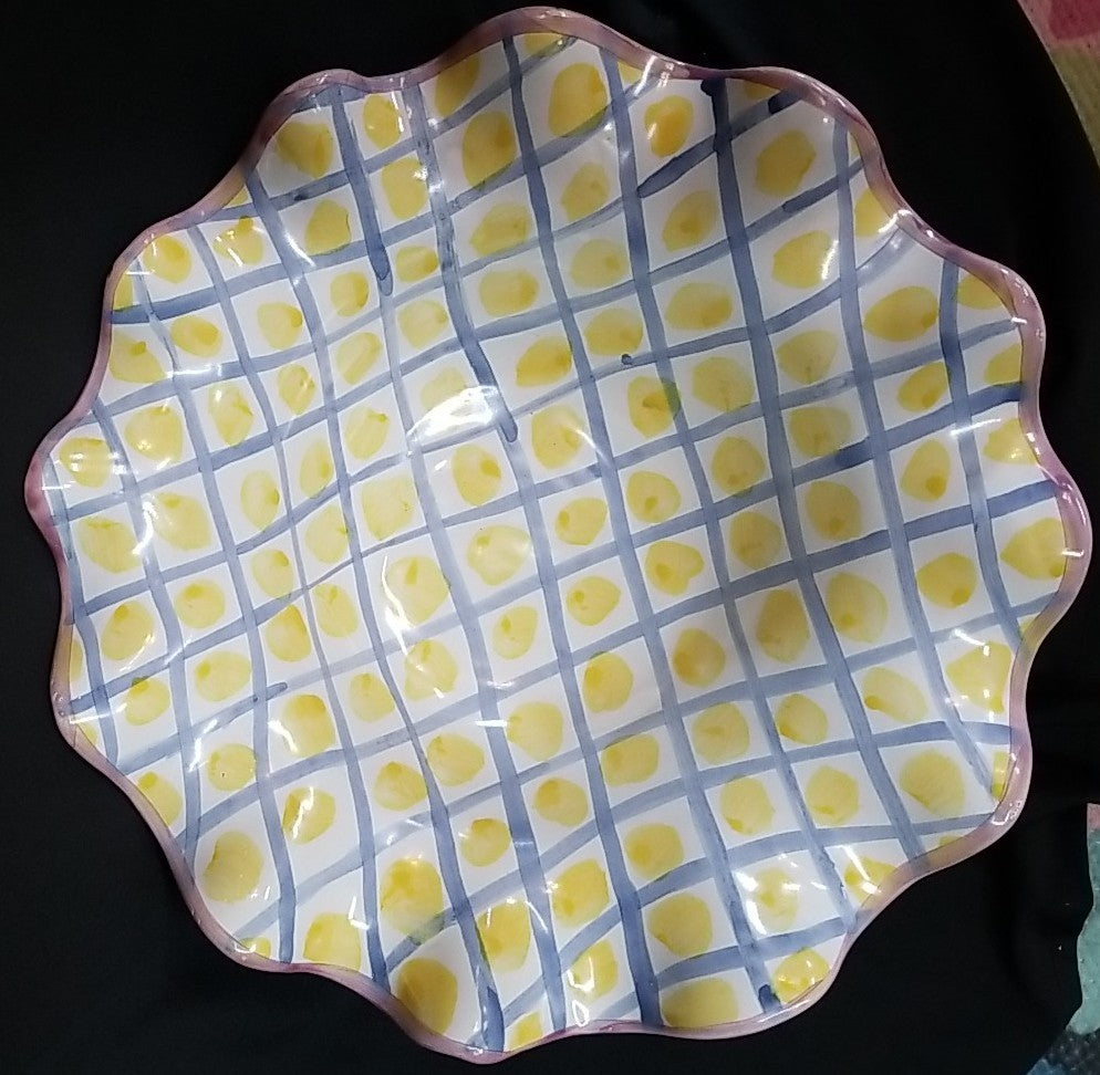 Mackenzie Childs Fluted 12" Serving bowl  Wallcourt  Luscomb / Charmain