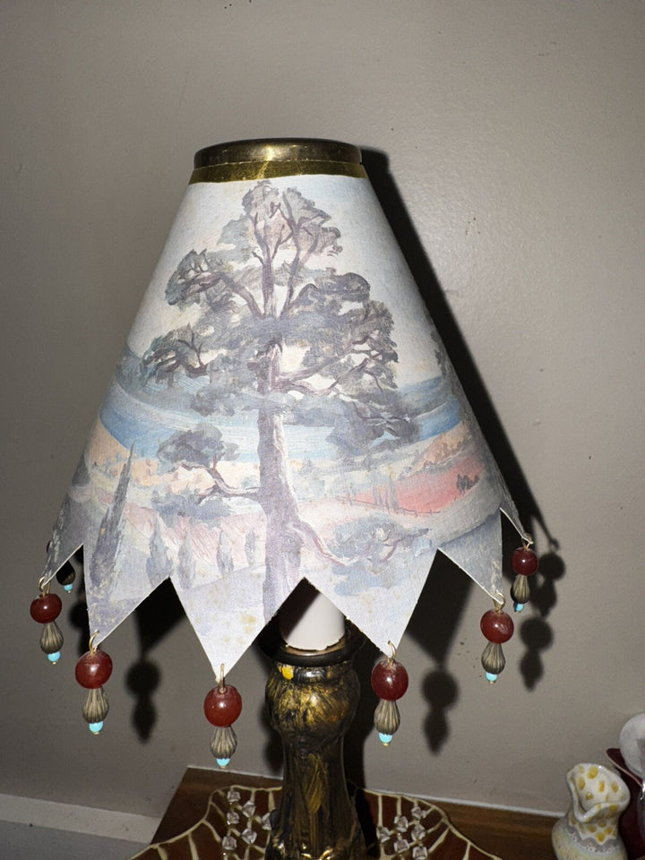 Mackenzie Childs Paper Chandelier sized  Lamp Shade One With Brass Clip