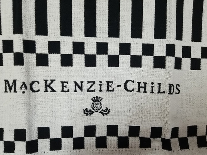 MACKENZiE-CHiLDS BLACK & WHITE Stripe zig zag DISH TOWEL – NEW