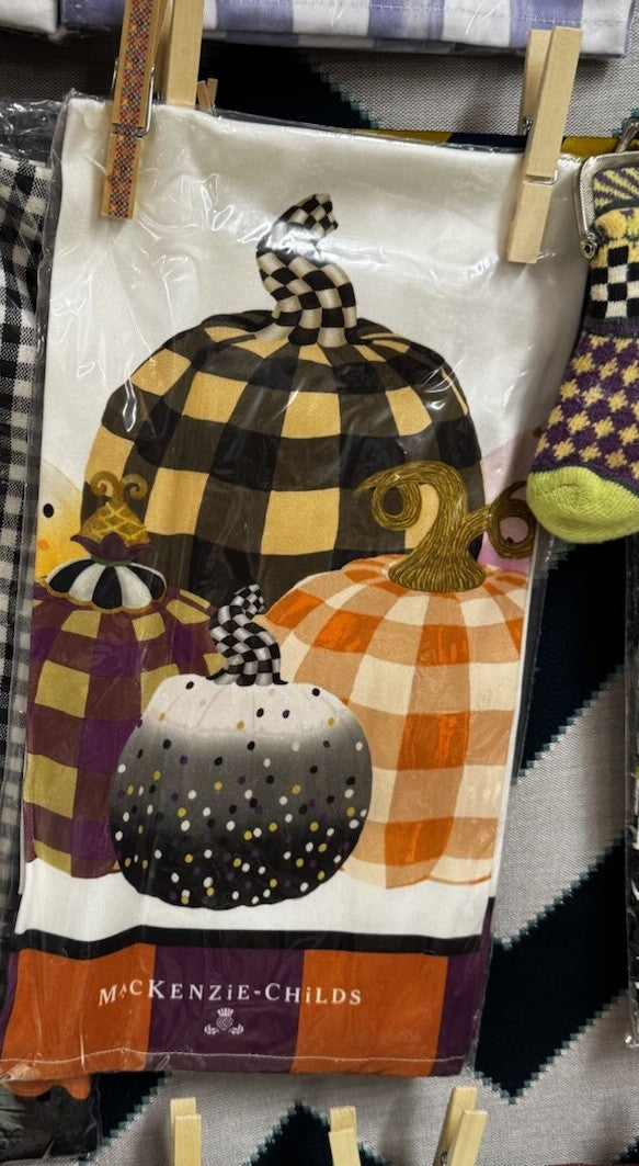 MacKenzie Childs Pumpkin Dish Towel 100%  Cotton,  NEW in PACKAGE Retired