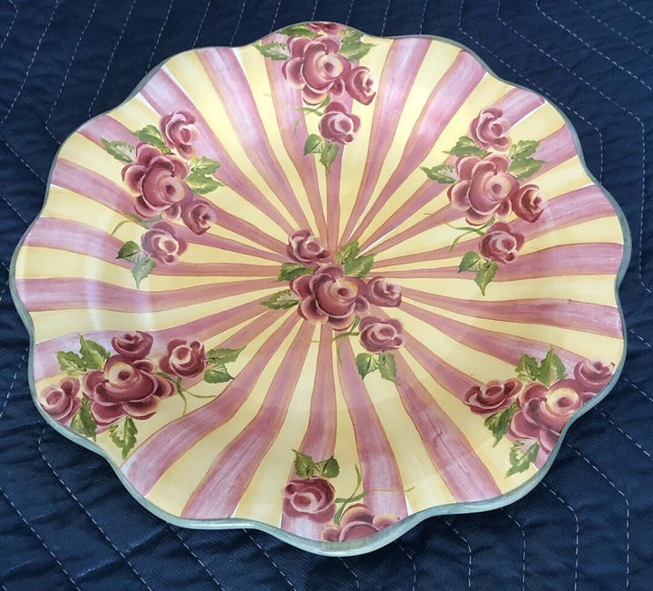Mackenzie Childs Scalloped Dinner Plate 2007 Sunny side Up 11”- Retired
