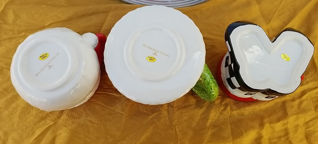 MACKENZIE CHILDS Granny Kitsch Santa Tower SET OF THREE - New