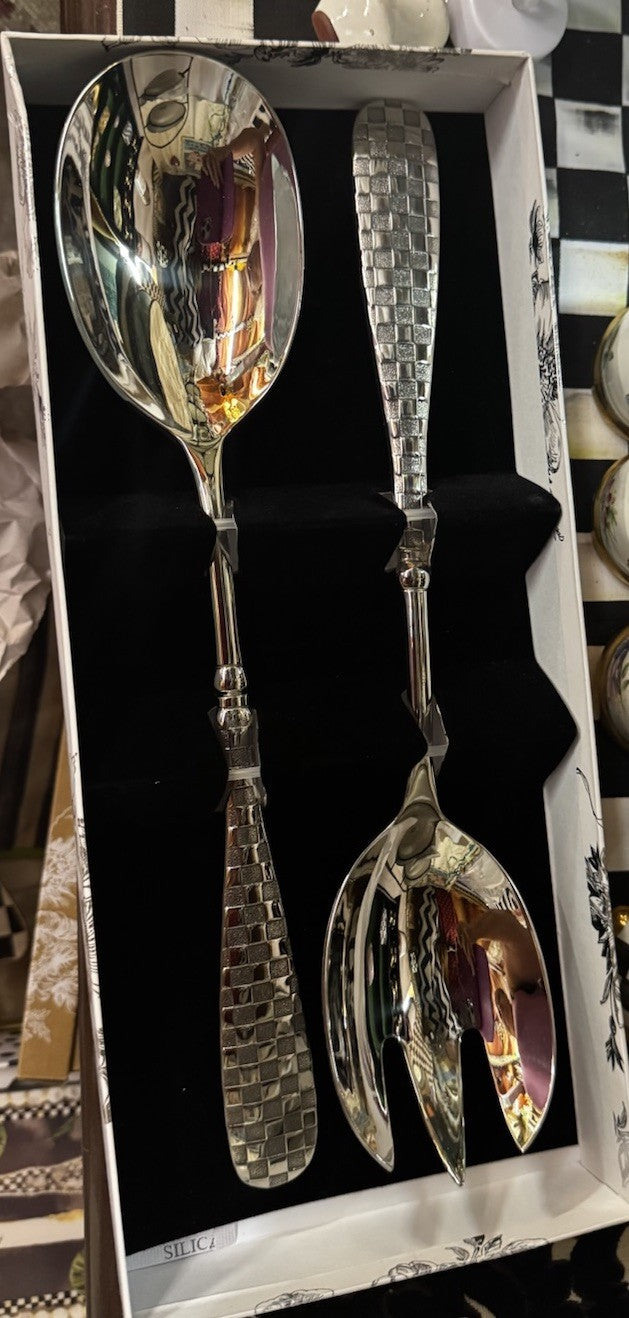 Mackenzie Childs - Check Salad Serving Set - Stainless