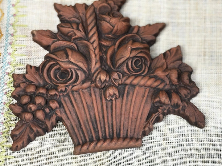 Mackenzie Childs MAJOLICA Floral Flat 6” FLOWER BASKET