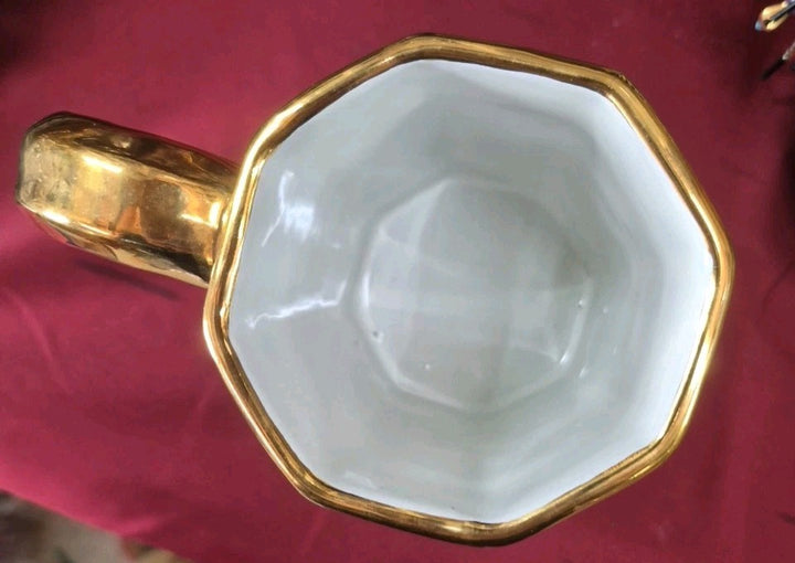 MacKenzie-Childs Cheltenham Ceramic Mug With Courtly Check And Gold Trim