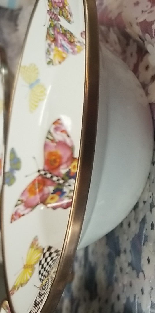 Mackenzie Childs Butterfly Everyday Bowls Set of  4 - *RARE Retired