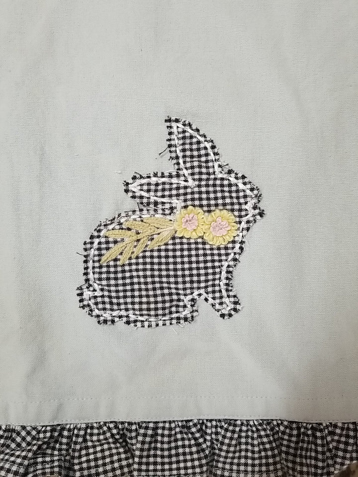 Brand New Mackenzie Childs Gingham Bunny Dish Towel-retired