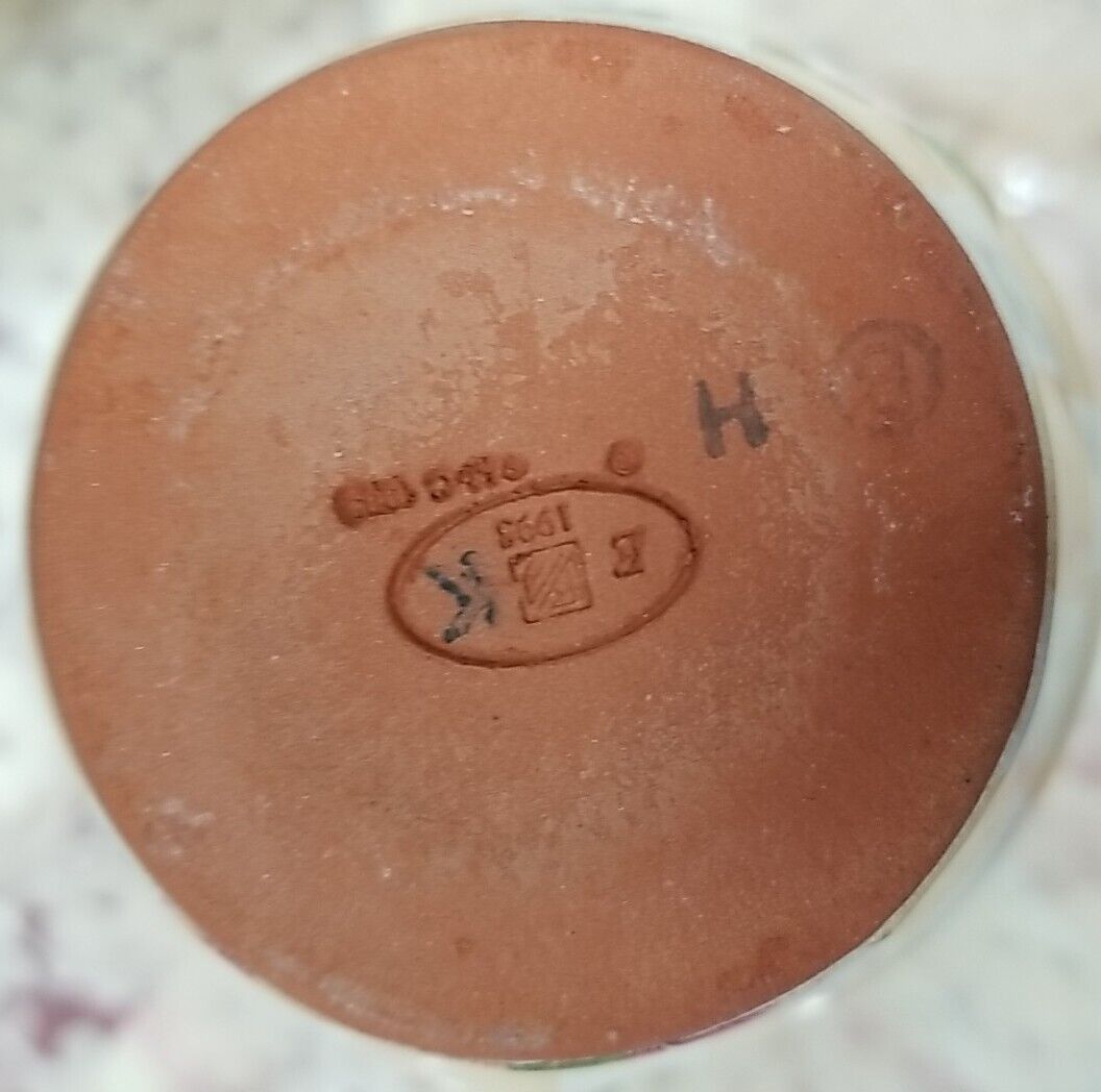 MacKenzie-Childs Honeymoon Orange Marmalade MUG (Orange Check/Pink Roses)  1995