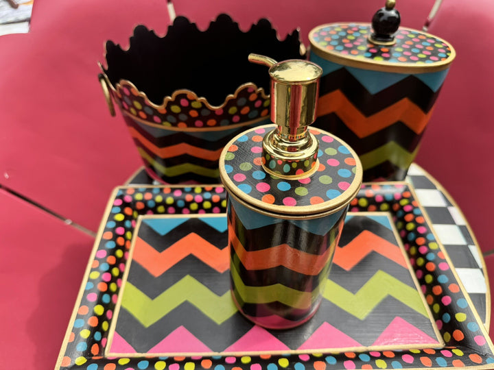 MacKenzie Childs – Trampoline Boutique Tray – Black –  11.5” Long Metal New