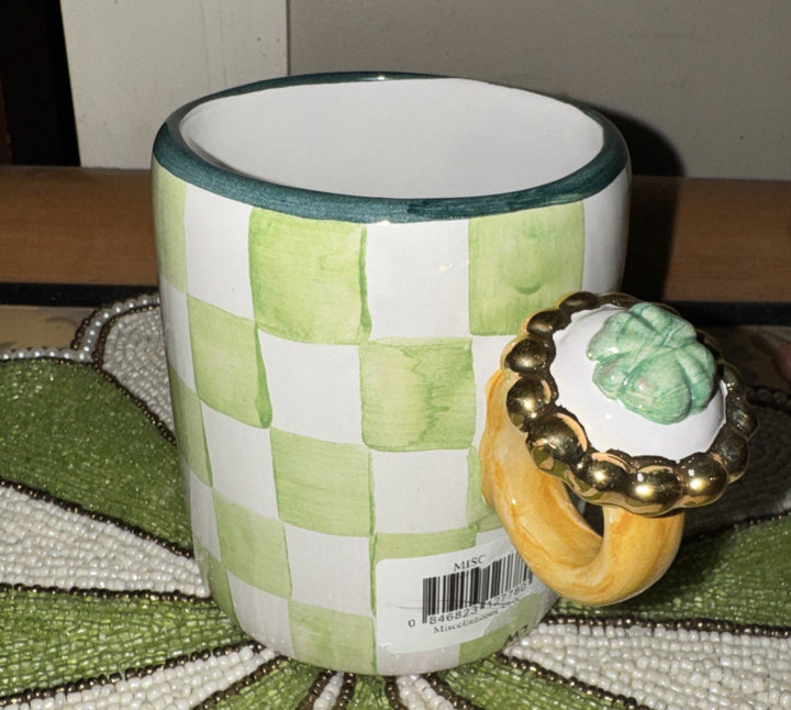 NEW Mackenzie-Childs March Collectors Series Mug Edition Lucky Ring Ceramic Mug