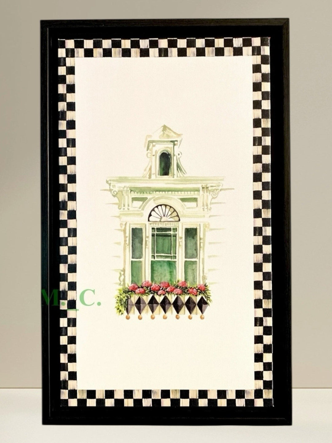 Mackenzie Childs Window Wall Art Set of 3 Giclée Images Courtly Check New