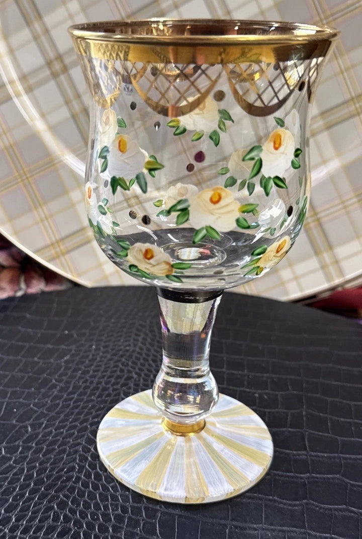 Mackenzie Childs Sweetbriar Wine Glass