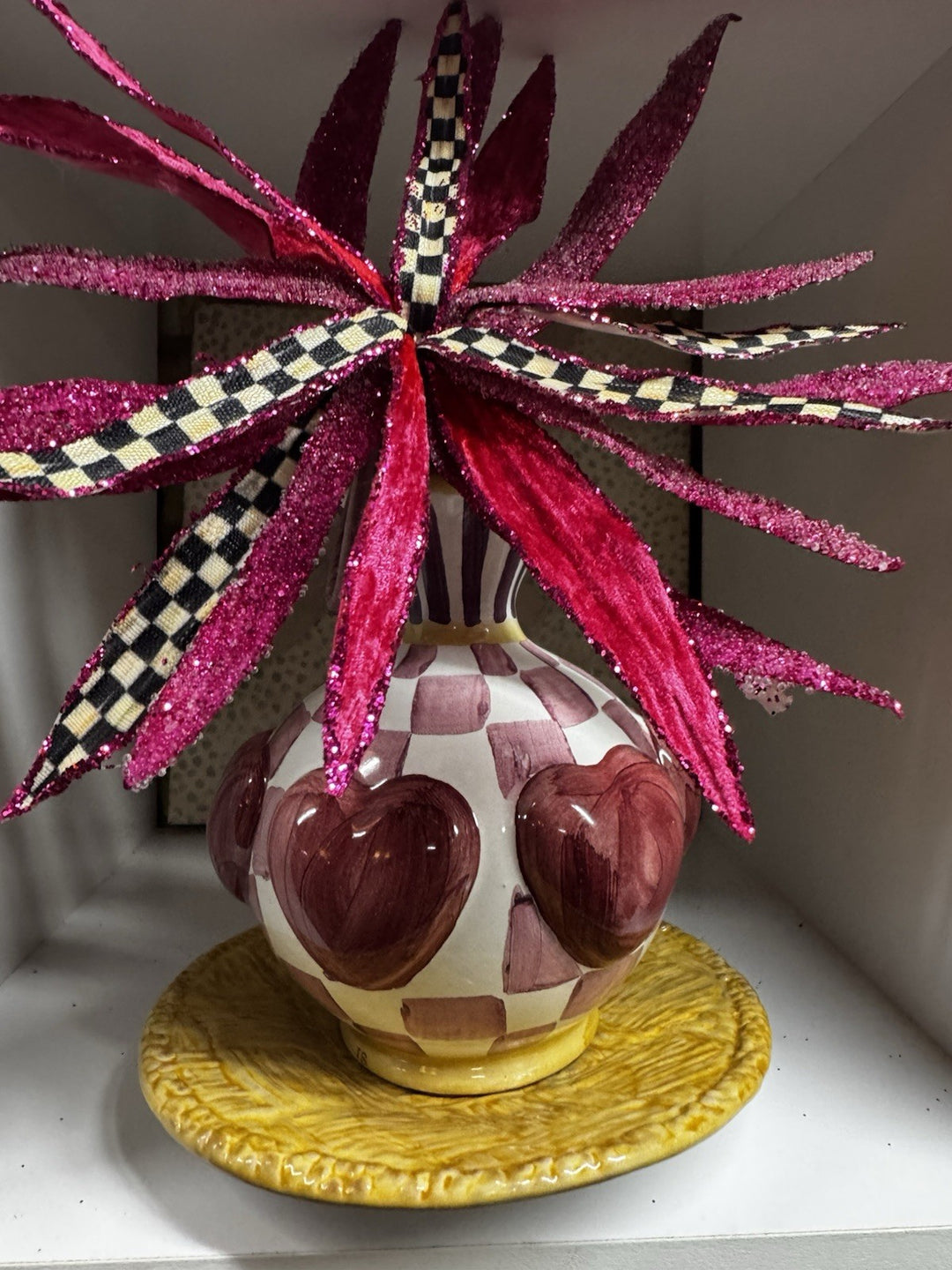 Mackenzie Childs Hearts Vase Ceramic  1st in 2026 Collectors Series