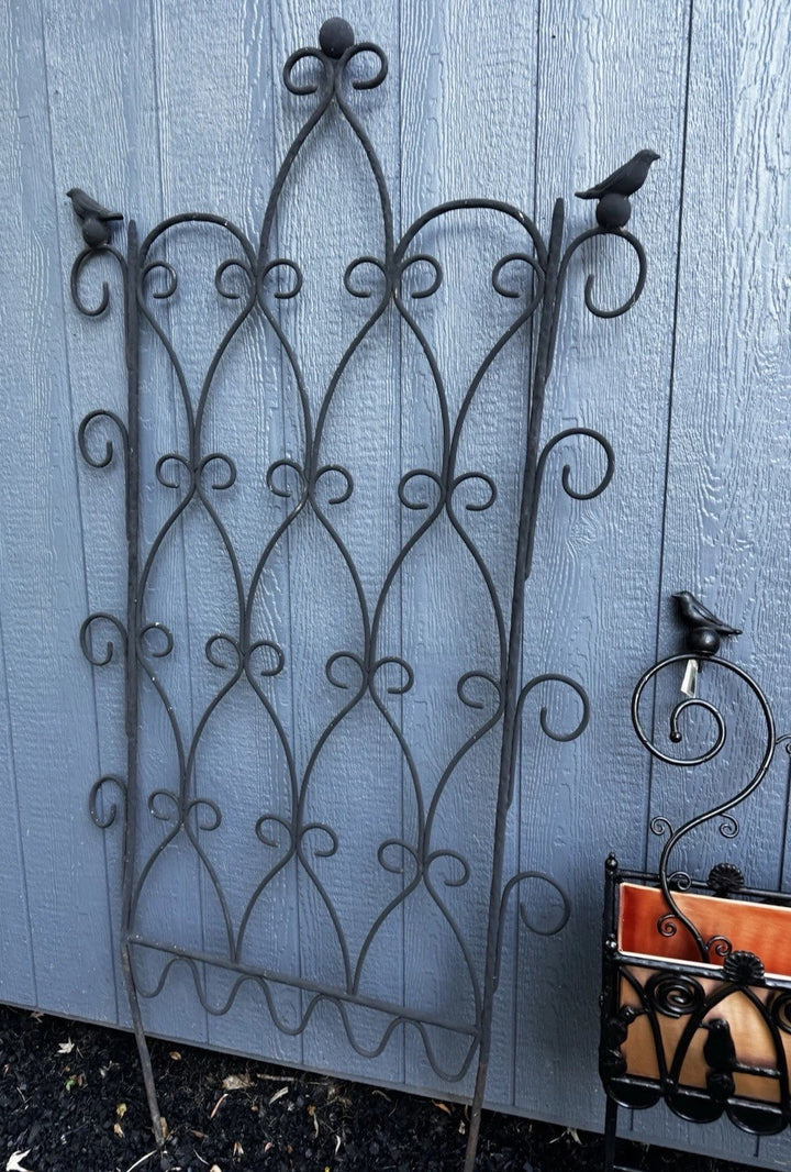 Mackenzie Childs  CAST IRON And Copper Bird On Ball  PLANT -FLOWER STAND