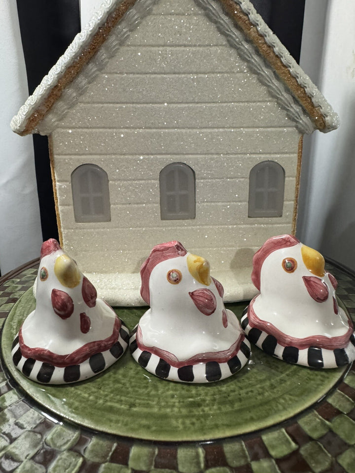 Mackenzie Childs One Ceramic Chicken Rooster Cabinet Knob/Pull-  With Hardware