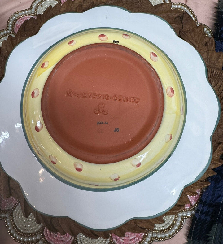 MACKENZIE CHILDS Ceramic  Retired sunny Side Up Ceramic 10 3/8"  Bowl 2006