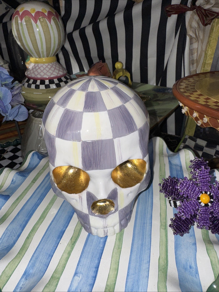 MacKenzie Childs Plum Check - Exclusive Skull Sold Out
