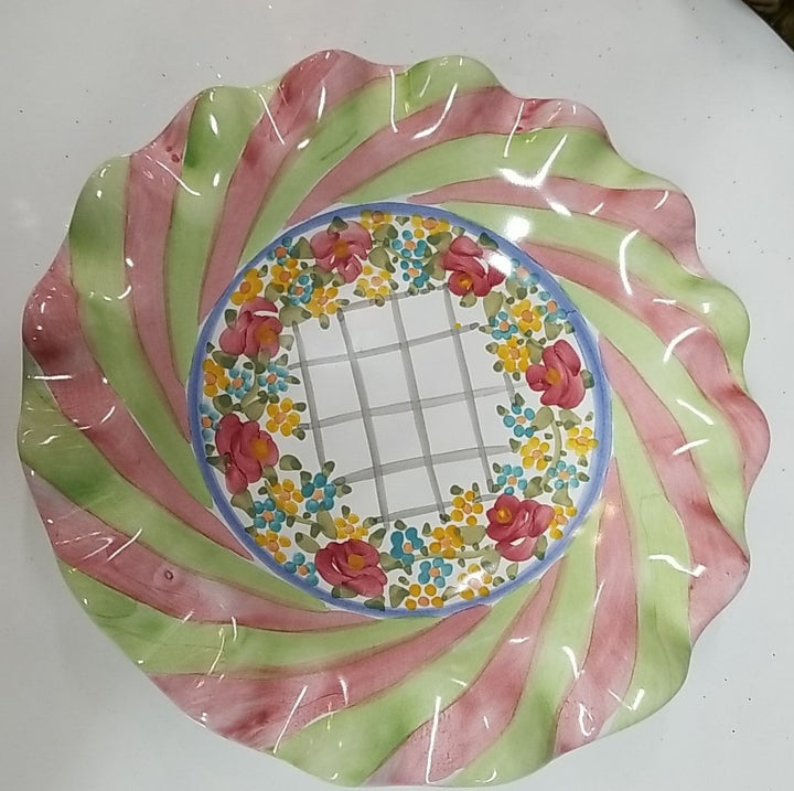 MacKenzie Childs Taylor Glen Park Dessert Salad Plate 9” Fluted- New 2011