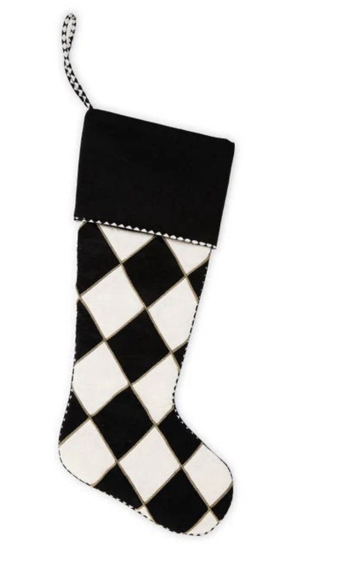 One NEW Mackenzie-Childs Courtly Check Christmas Stocking New In Package