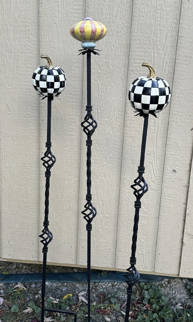 Fabricated Metal Stake 42” To Fit Mackenzie Childs Ceramic  Garden Ball