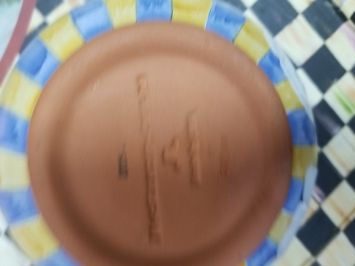 Mackenzie Childs Piccadilly 5.5” Ceramic Dip Bowl With Courtly Check