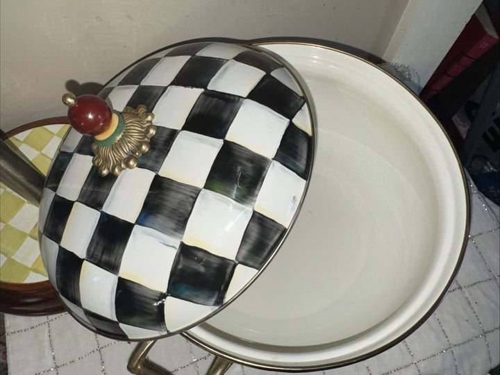 Mackenzie Childs Vintage Casserole 10-inch with Lid Courtly Check